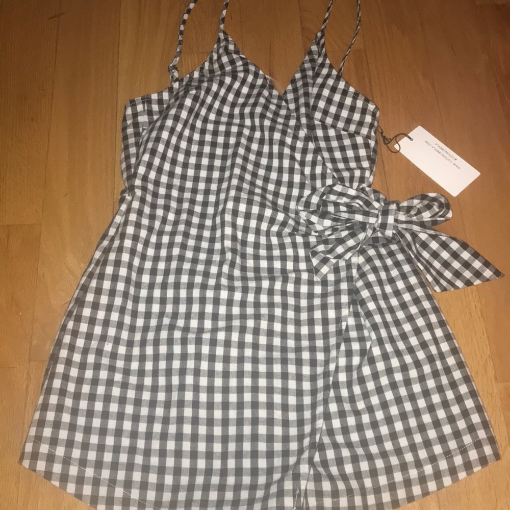 A lack and white romper